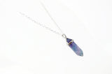 Genuine Rainbow Fluorite Gemstone Point Necklace - Choose Length