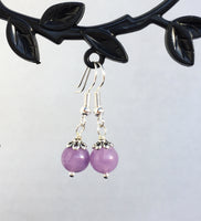 Genuine Light Lavender Amethyst Simple Drop Earrings - Quality Natural Gemstone Drop Earrings