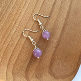 Genuine Light Lavender Amethyst Simple Drop Earrings - Quality Natural Gemstone Drop Earrings