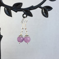 Genuine Light Lavender Amethyst Simple Drop Earrings - Quality Natural Gemstone Drop Earrings