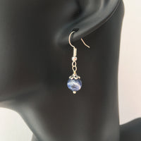 Genuine Natural Sodalite Simple Drop Earrings - Quality Gemstone Drop Earrings