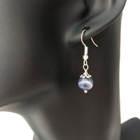 Genuine Natural Sodalite Simple Drop Earrings - Quality Gemstone Drop Earrings