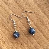 Genuine Natural Sodalite Simple Drop Earrings - Quality Gemstone Drop Earrings