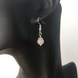 Genuine Natural Rose Quartz Simple Drop Earrings - Quality Gemstone Drop Earrings