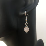 Genuine Natural Rose Quartz Simple Drop Earrings - Quality Gemstone Drop Earrings