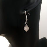 Genuine Natural Rose Quartz Simple Drop Earrings - Quality Gemstone Drop Earrings