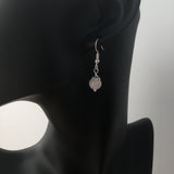 Genuine Natural Rose Quartz Simple Drop Earrings - Quality Gemstone Drop Earrings