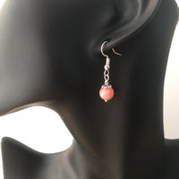 Genuine Rhodochrosite Simple Drop Earrings - Quality Gemstone Drop Earrings