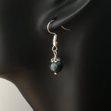 Genuine Indigo Tigereye Simple Drop Earrings - Quality Gemstone Drop Earrings