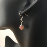 Genuine Natural Sunstone Simple Drop Earrings - Quality Gemstone Drop Earrings