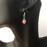 Genuine Natural Sunstone Simple Drop Earrings - Quality Gemstone Drop Earrings