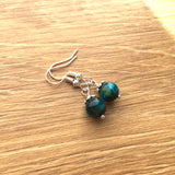 Genuine Blue Tigereye Simple Drop Earrings - Quality Gemstone Drop Earrings