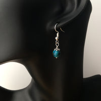 Genuine Blue Tigereye Simple Drop Earrings - Quality Gemstone Drop Earrings