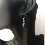 Genuine Blue Tigereye Simple Drop Earrings - Quality Gemstone Drop Earrings