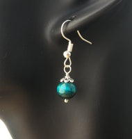 Genuine Blue Tigereye Simple Drop Earrings - Quality Gemstone Drop Earrings