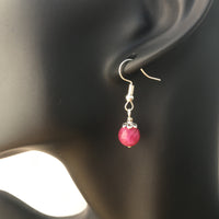 Genuine Pink Tourmaline Simple Drop Earrings - Quality Gemstone Drop Earrings