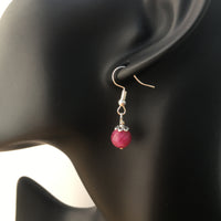 Genuine Pink Tourmaline Simple Drop Earrings - Quality Gemstone Drop Earrings