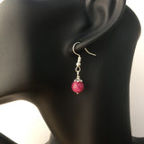 Genuine Pink Tourmaline Simple Drop Earrings - Quality Gemstone Drop Earrings