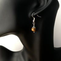 Genuine Natural Tiger's Eye Simple Drop Earrings - Quality Gemstone Drop Earrings