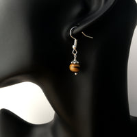 Genuine Natural Tiger's Eye Simple Drop Earrings - Quality Gemstone Drop Earrings