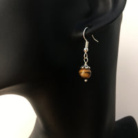 Genuine Natural Tiger's Eye Simple Drop Earrings - Quality Gemstone Drop Earrings