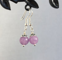 Genuine Light Lavender Amethyst Simple Drop Earrings - Quality Natural Gemstone Drop Earrings