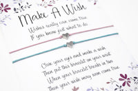 Pair of Silver Heart Wish Bracelets - Set of 2 Friendship Bracelets - Choice of Colours.