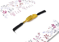 Gold Feather Bracelet - Macrame Bracelet. Adjustable - Choice of Colours