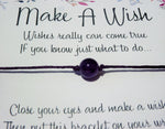 Wish Bracelet - Amethyst Gemstone. Birthstone Gift. Healing Amethyst String Bracelet. Chakra Jewelry