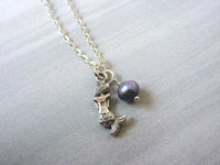 Mermaid Freshwater Pearl Necklace - Genuine Pearl Necklace. Mermaid Charm.