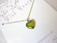 Gold Plated Mermaid Tail Heart Necklace - Dragon Scale Pendant. Choice of Colours.