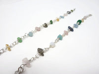 Gemstone Bracelet - MIxed Gemstone Rosary Bracelet. Adjustable. Aquamarine, Rose Quartz, Amethyst