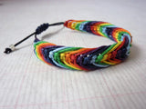 Rainbow Macrame Bracelet - Choose Pride or Chakra Bracelet. Knotted Bracelet.