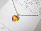Silver Plated Mermaid Tail Heart Necklace - Dragon Scale Pendant. Choice of Colours.