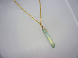 Apple Aura Crystal Necklace - Natural Healing Quartz Pendant. Apple Green Aura Crystal. Layering Necklace. Choice of Chain & Length