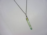 Apple Aura Crystal Necklace - Natural Healing Quartz Pendant. Apple Green Aura Crystal. Layering Necklace. Choice of Chain & Length