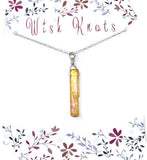 Sterling Silver Tangerine Aura Crystal Necklace - Healing Quartz Crystal Necklace. Choice of length