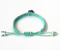 Abalone Heart Bracelet - Paua Shell Heart Charm Bracelet. Macrame Bracelet. Adjustable. Choice of Colours