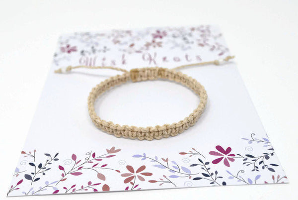 Hemp Macrame Bracelet Plain Hemp Beach Holiday - Main Image