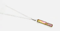 Sterling Silver Tangerine Aura Crystal Necklace - Healing Quartz Crystal Necklace. Choice of length