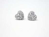 Silver Heart Stud Earrings - Stardust Heart Studs. Bridesmaid Earrings. Be My Bridesmaid.