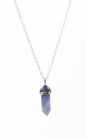 Genuine Rainbow Fluorite Gemstone Point Necklace - Choose Length