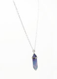 Genuine Rainbow Fluorite Gemstone Point Necklace - Choose Length
