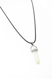 Opalite Gemstone Point Necklace - Adjustable Cotton Cord