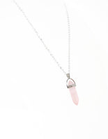 Genuine Rose Quartz Gemstone Point Necklace - Choose Length