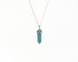 Genuine Amazonite Gemstone Point Necklace. - Choose Length.