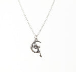 Moon Fairy Pendant. Silver Fairy Necklace. Birthday Gift Jewellery - Choose Length.