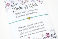 Gold Heart Wish Bracelet - Choice of colours. Heart Charm String Bracelet.