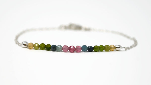 Rainbow Tourmaline Beads Bracelet | Beaded bracelets, Tourmaline beads,  Tourmaline