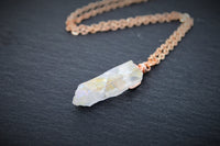 Rose Gold Angel Aura Necklace - Rose Gold Plated Chain - Choose Length